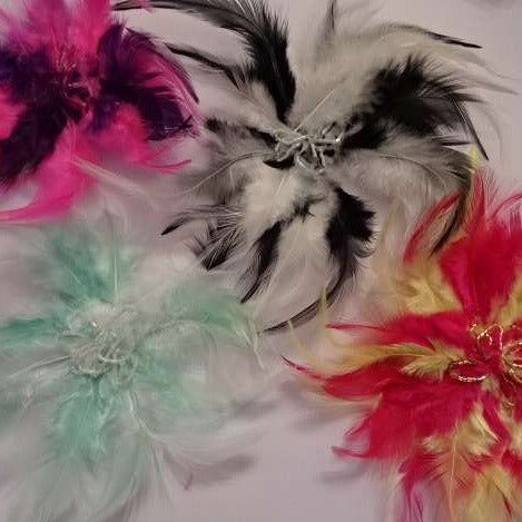 Feather type brooches with beads 16cm clearance