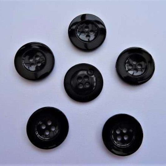 50 Black 4 hole buttons size 20mm clearance