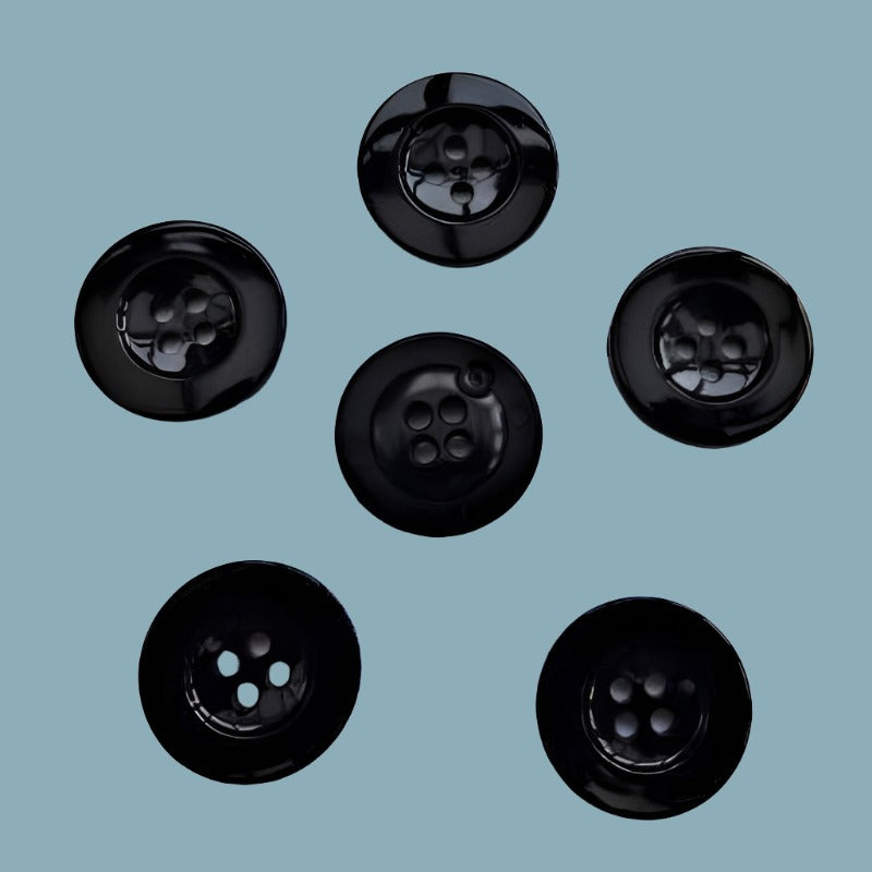 50 Black 4 hole buttons size 20mm clearance