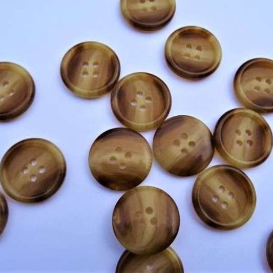50 brown fawn 4 hole buttons size 20mm clearance