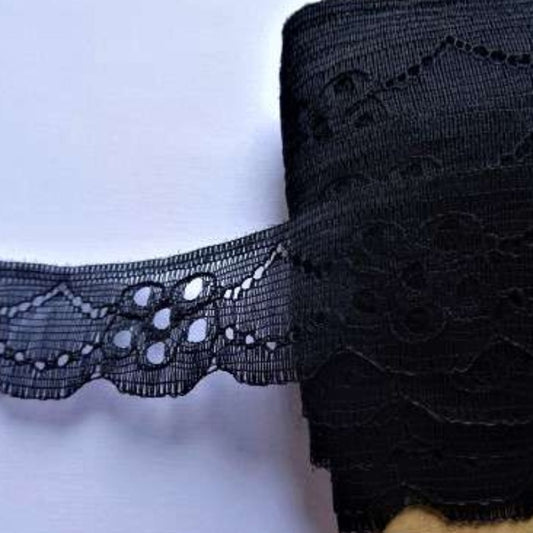 20 metres of black lace 25mm clearance