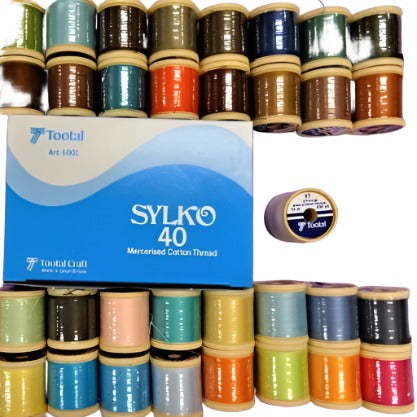 12 Reel box of Sylko Mercerised Cotton Machine Thread CHOICE OF COLOUR 91 Metres / 100 yards Tootal Brand clearance NEW COLOURS List E