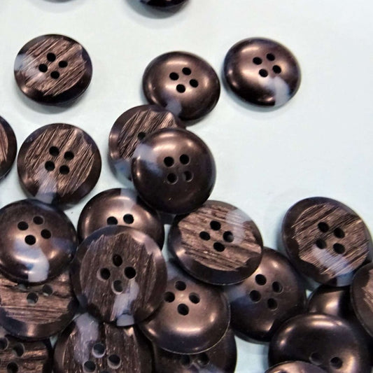 100 blue / dark navy 4 hole textured buttons 19mm clearance