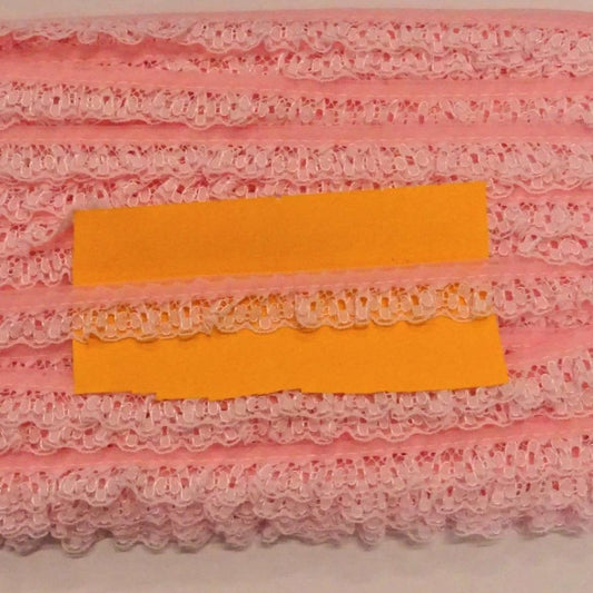 31 metres of ALL PINK gathered lace 15mm designs may vary