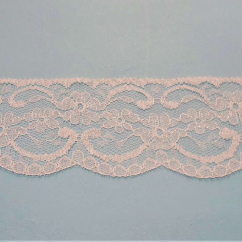 10 metres of floral design WHITE lace 55mm / 2.25 inch wide