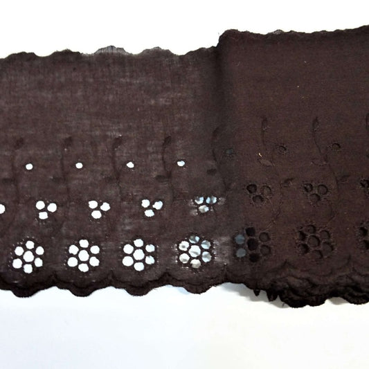 9 metres of black broderie anglaise 14cm / 5.5 inch wide clearance