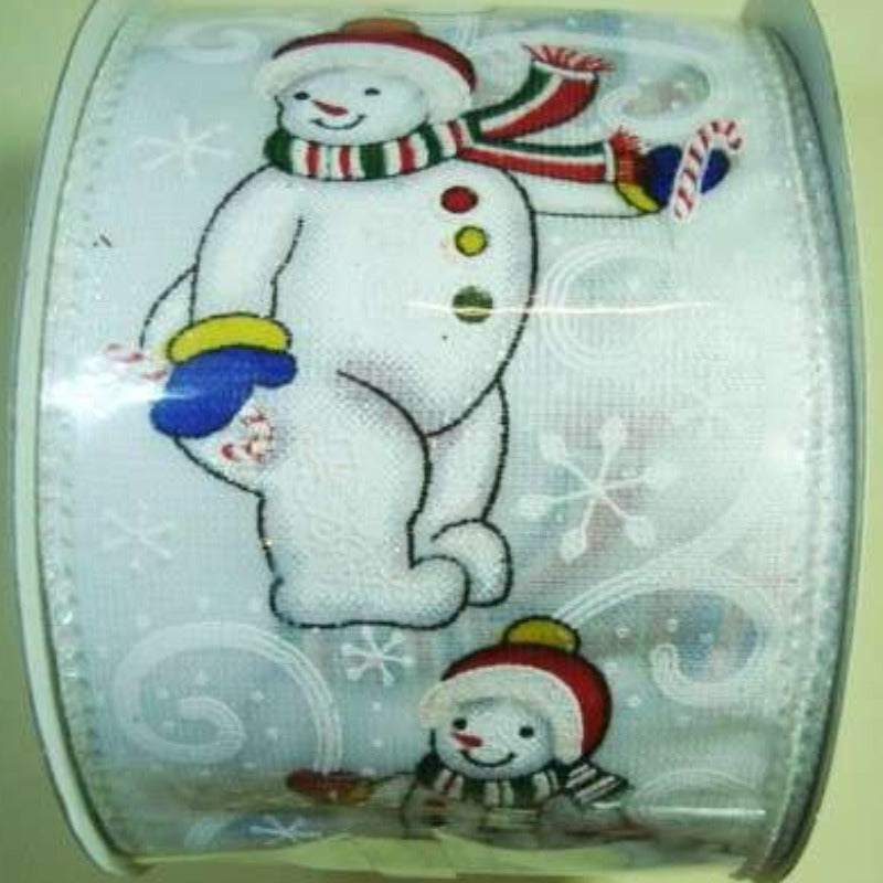 Christmas design ribbon Snowman design edge ribbon 60mm wide