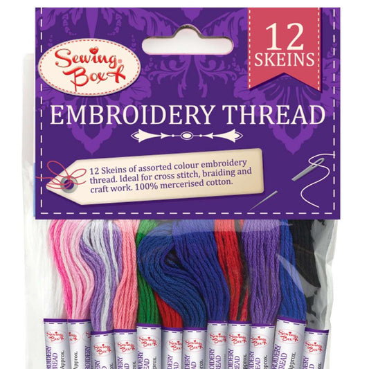2 Cards of 12 embroidery threads assorted colours