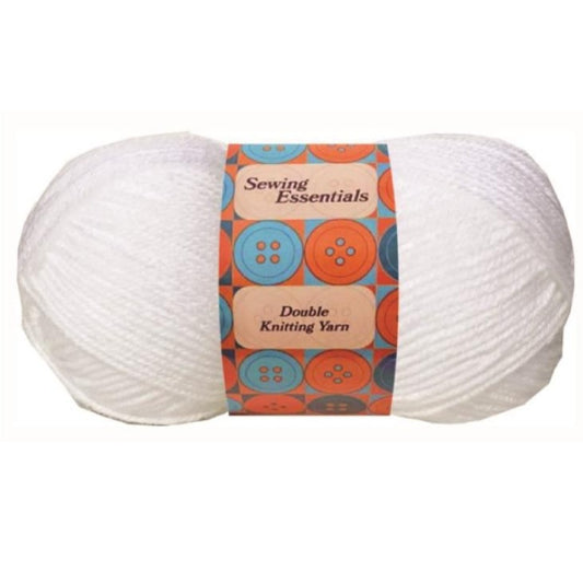 Double Knitting Yarn WHITE 100g Machine washable 100% polyester