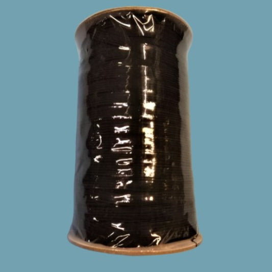 100 metre reel of 10 cord narrow flat elastic black [ 8mm wide ]