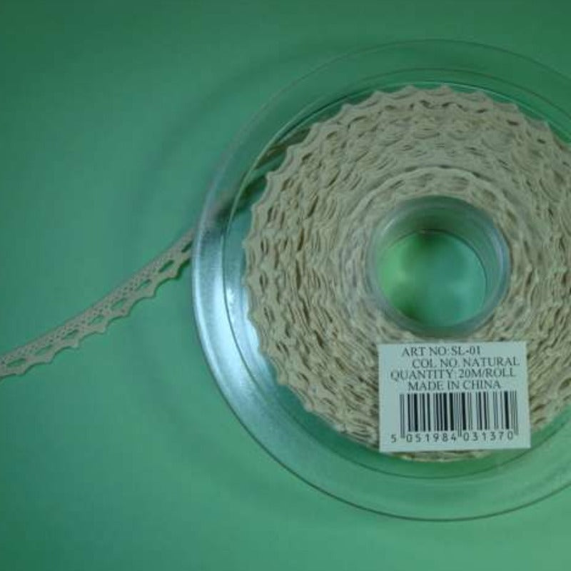 20 metres of cotton lace 9mm on a reel SL-01
