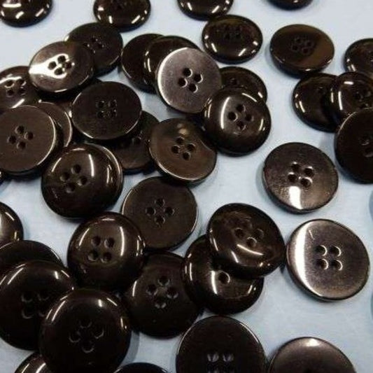 50 black 4 hole buttons size 20mm clearance