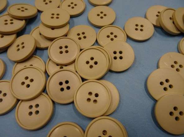 50 dark cream colour 4 hole buttons size 23mm clearance