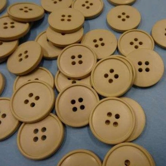 50 dark cream colour 4 hole buttons size 23mm clearance