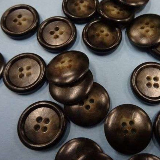 50 dark brown fawn 4 hole buttons size 21mm clearance