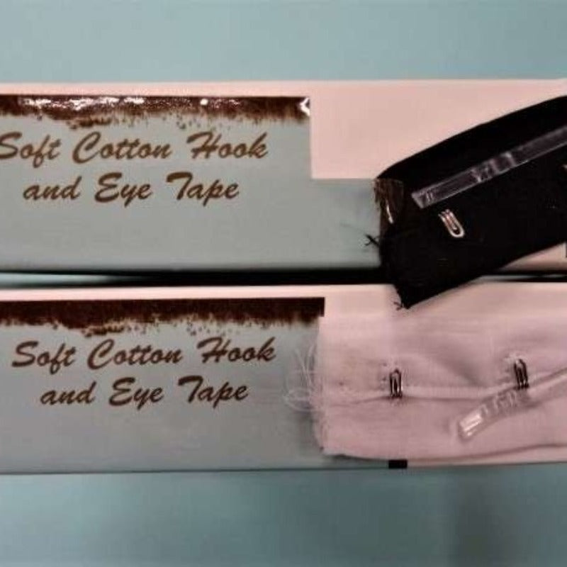 10 metre box of soft cotton hook and eye tape 25mm wide