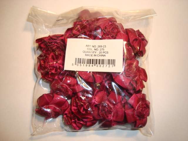 20 ribbon rosettes size 35mm choice of colour