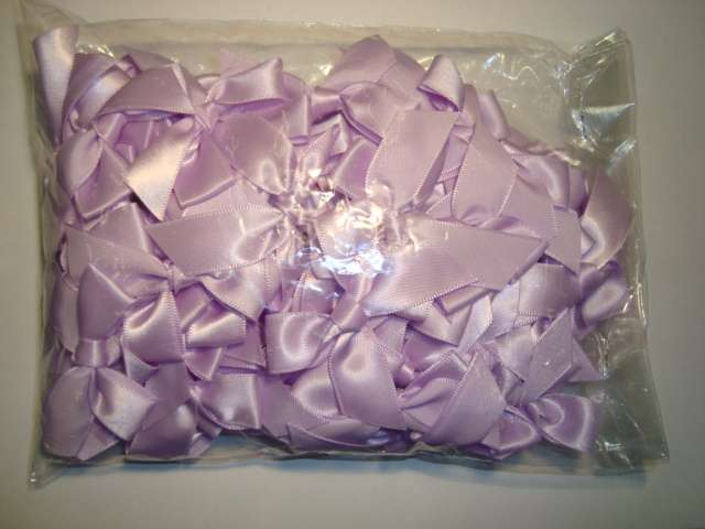 100 satin ribbon bows made with 15mm ribbon choice of colour