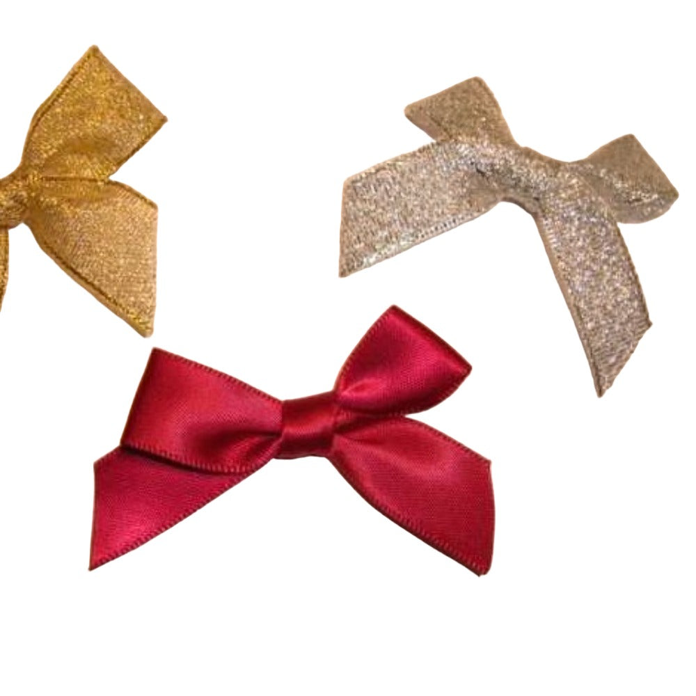 100 satin ribbon bows made with 15mm ribbon choice of colour – Bits ...