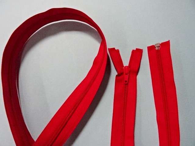 5 EXTRA LONG red nylon open end zips 52 inch 132cm clearance