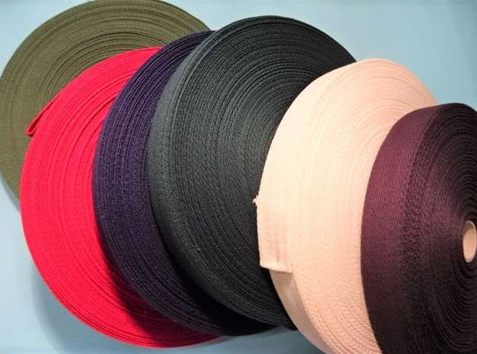 50 metres of cotton herringbone webbing 25mm wide choice of colour