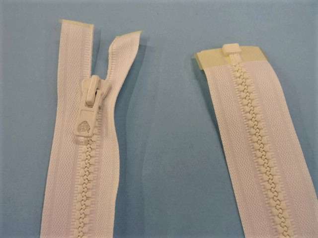 10 white plastic chunky open end zips 68cm / 27 inch clearance