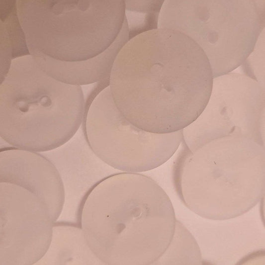 100 white opaque 2 hole buttons size 18mm clearance