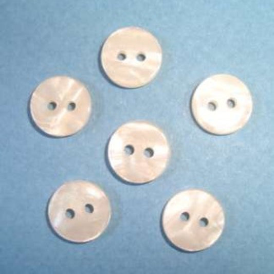 100 small buttons 2 hole peach shiny 9mm clearance