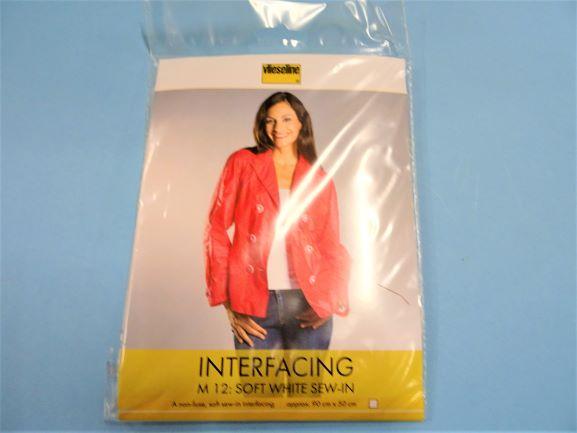 Pack of White soft sew in interfacing medium weight Vlieseline brand size 90cm x 50 cm 962