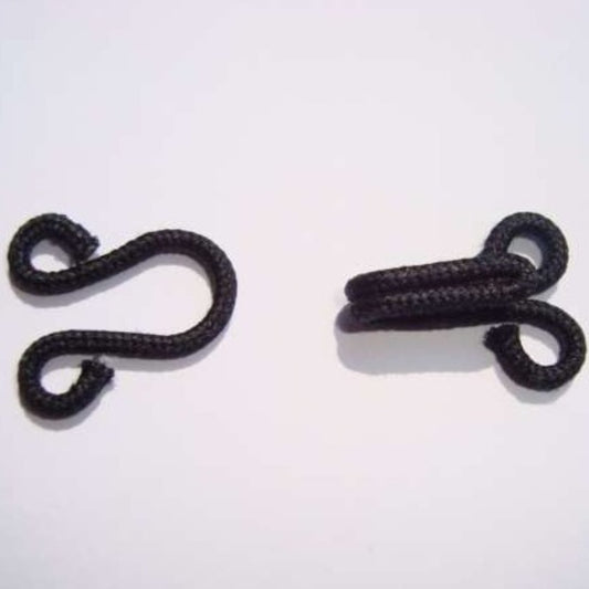 6 Sets Fur Hooks and eyes black colour loose in a bag Whitecroft Brand