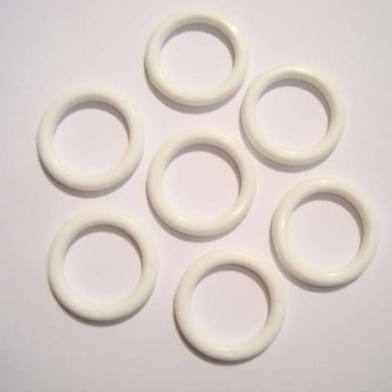 100 white plastic rings size 21mm