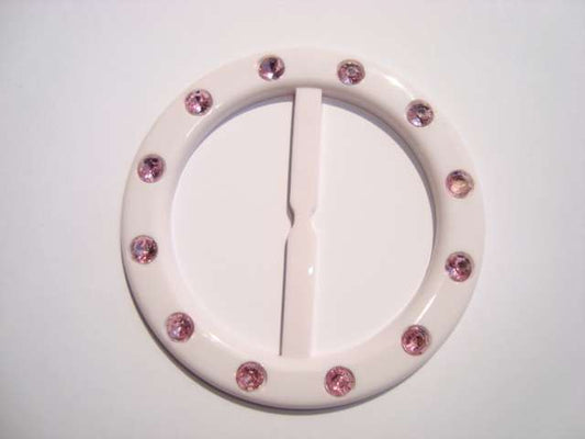 5 Pink round plastic buckle 7cm clearance