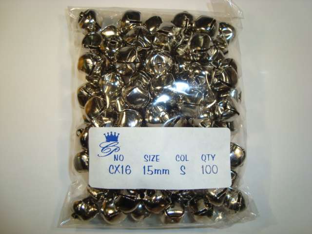 100 Quality round metal bells Silver colour