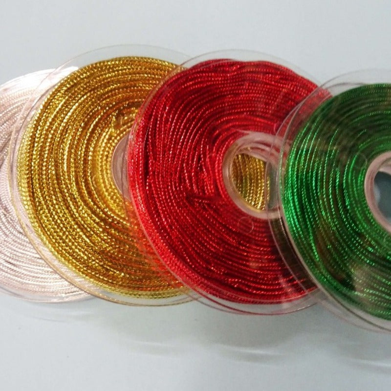 20 metre reel of Rats tail satin cord metallic type choice of colour