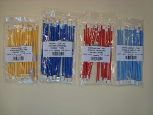 10 pairs of Children's knitting needles chice of size Whitecroft Brand