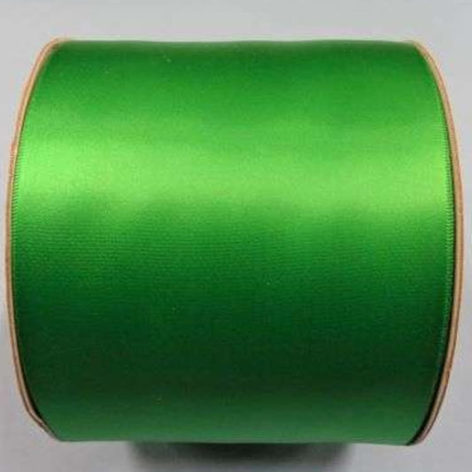 50 metre reel of Emerald Green very wide single satin ribbon 100mm / 4inch SR1213