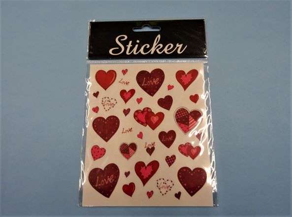 Pack of 2 sheets of Red Heart Stickers