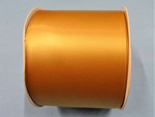 50 metre reel of Old Gold very wide single satin ribbon 100mm / 4inch SR1213