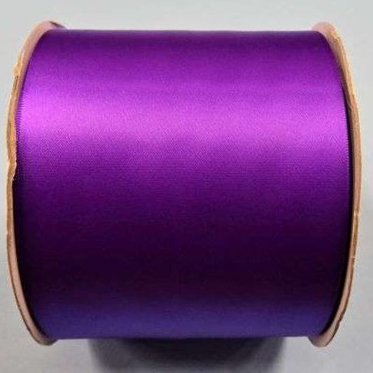 50 metre reel of Purple very wide single satin ribbon 100mm / 4inch SR1213