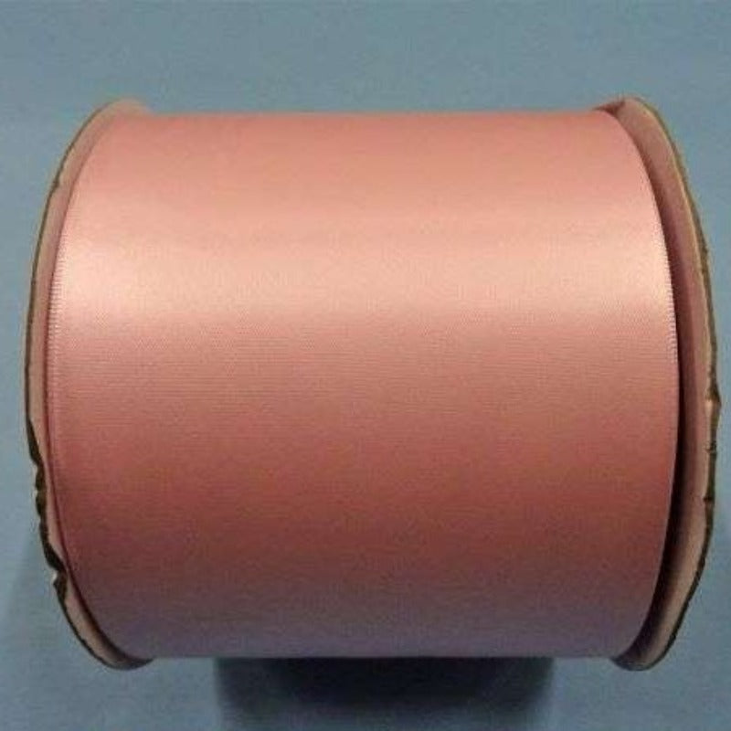 Very Wide Ribbon 50 metre reel of Light Pink very wide single satin ribbon 100mm / 4inc ...
