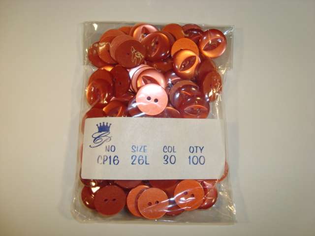 100 Fish Eye buttons 26 line size 16mm