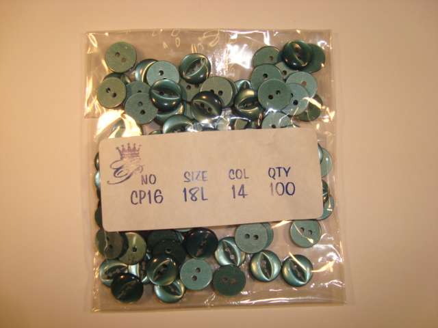 100 Fish Eye buttons 18 line size 11mm