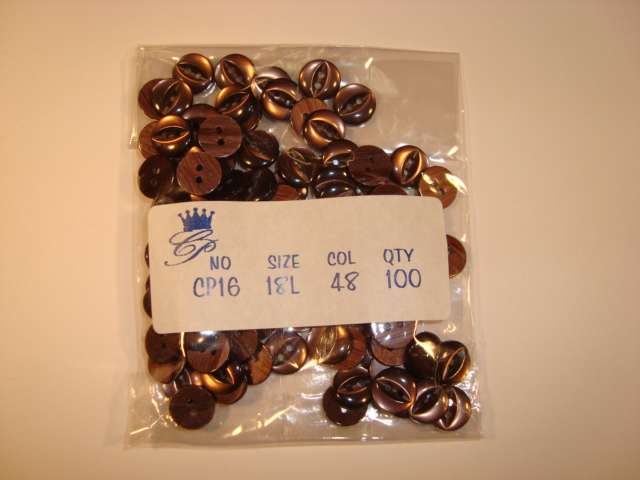 100 Fish Eye buttons 18 line size 11mm