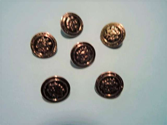 50 dark silver with coat of arms design buttons 18mm clearance