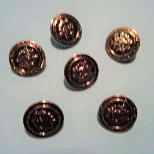 50 dark silver with coat of arms design buttons 18mm clearance