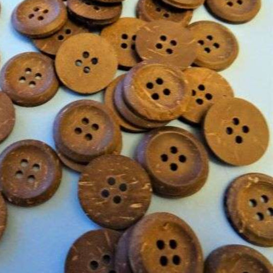 50 dark brown wood look 4 hole buttons size 19mm clearance