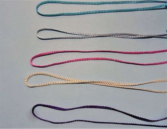 20 metres of mini satin type ribbed braid with silver sparkle choice of colour 5mm wide clearance
