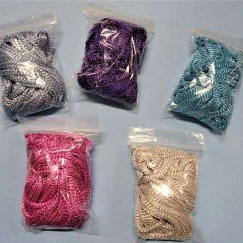 20 metres of mini satin type ribbed braid with silver sparkle choice of colour 5mm wide clearance