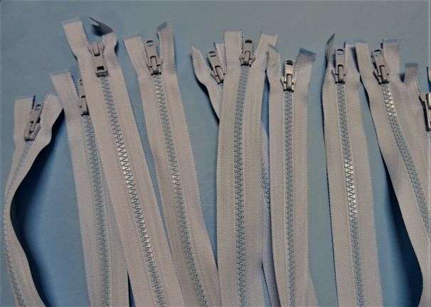 10 Light Blue plastic chunky open end zips 66cm / 26 inch clearance