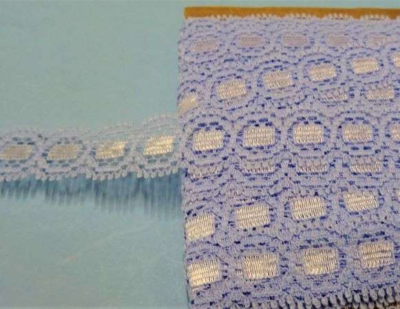 20 metre of blue lace looks ribbon through design 20mm wide clearance